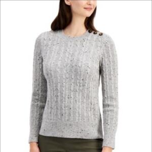 NWT Charter Club Gray Cable Knit Sweater XS